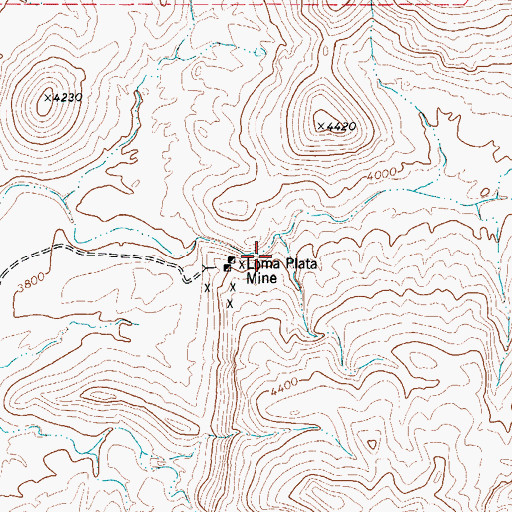 Topographic Map of Loma Plata Mine, TX
