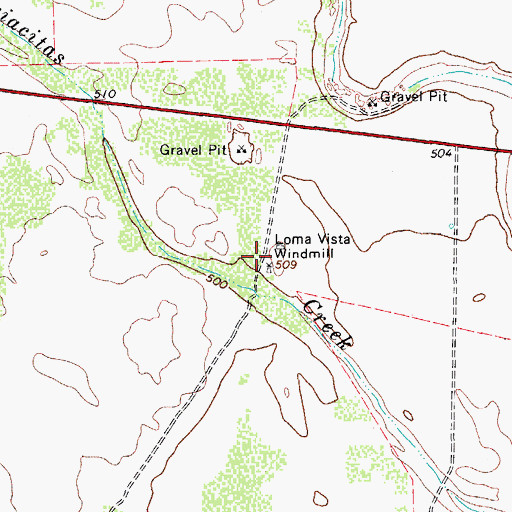 Topographic Map of Loma Vista Windmill, TX