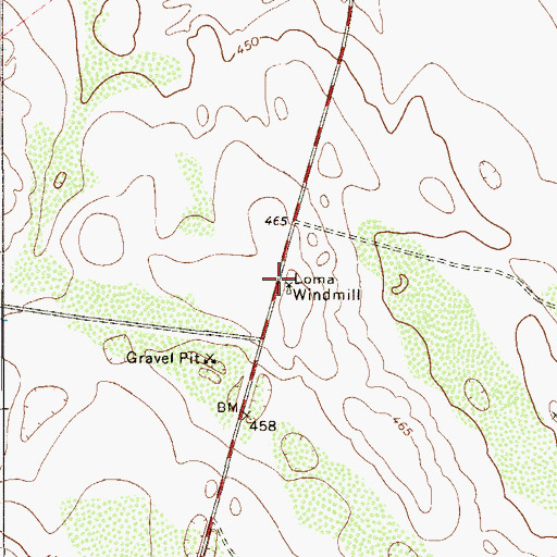 Topographic Map of Loma Windmill, TX