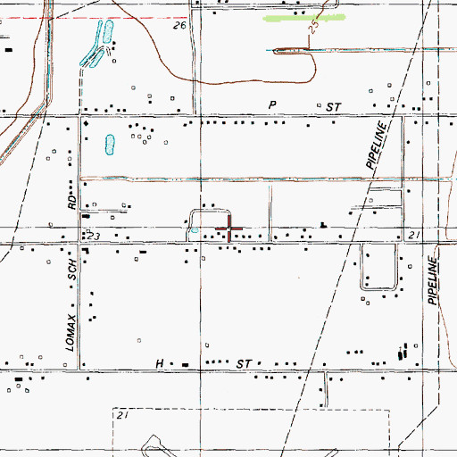 Topographic Map of Lomax, TX