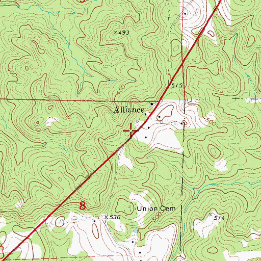 Topographic Map of Mount Ester Church (historical), AL