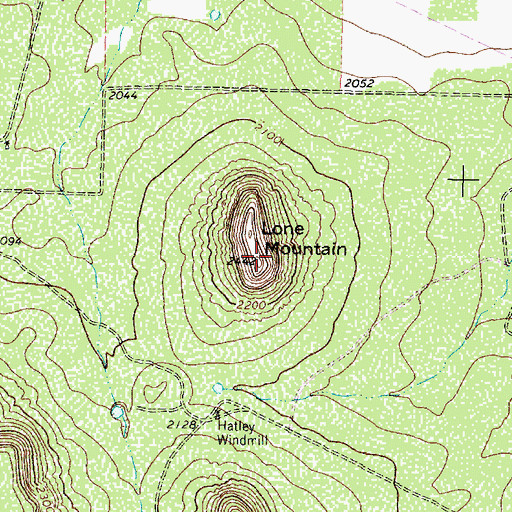 Topographic Map of Lone Mountain, TX