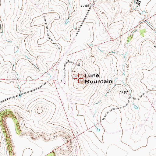 Topographic Map of Lone Mountain, TX