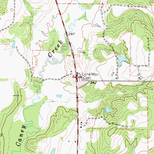 Topographic Map of Lone Mountain Cemetery, TX