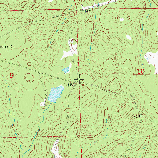 Topographic Map of Mount Myriant Church (historical), AL