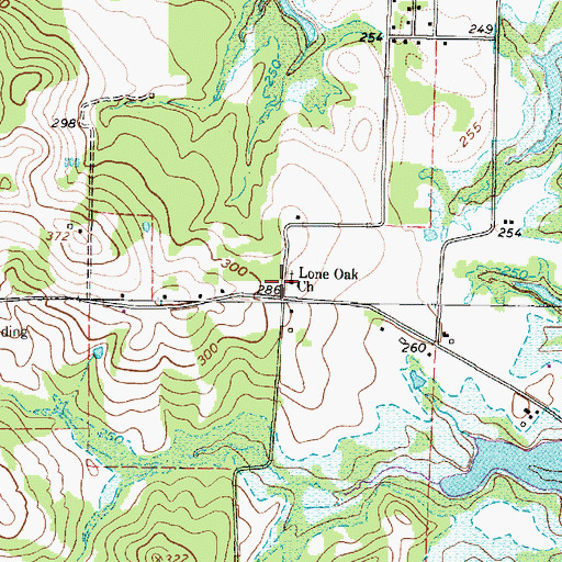 Topographic Map of Lone Oak Church, TX