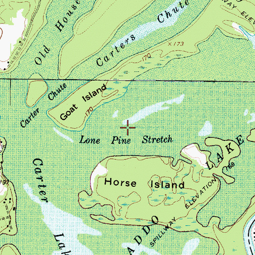 Topographic Map of Lone Pine Stretch, TX