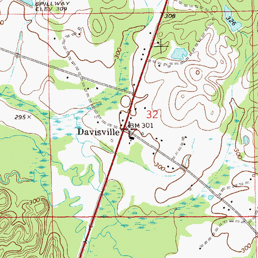 Topographic Map of Mount Nebo School (historical), AL