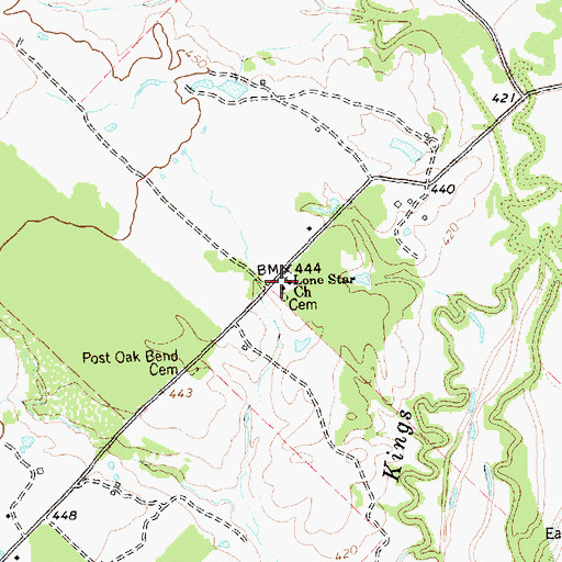Topographic Map of Lone Star Church, TX