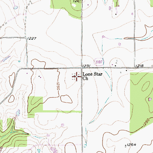 Topographic Map of Lone Star Church, TX