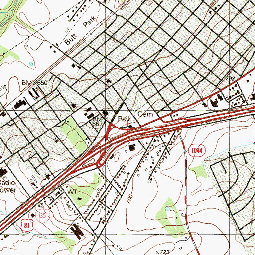 Topographic Map of Lone Star School, TX