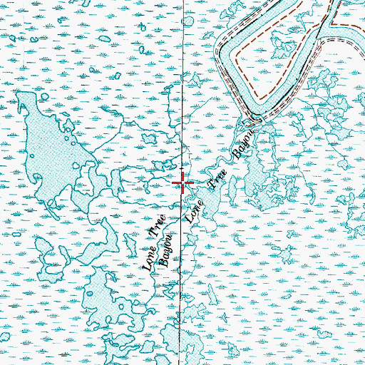 Topographic Map of Lone Tree Bayou, TX