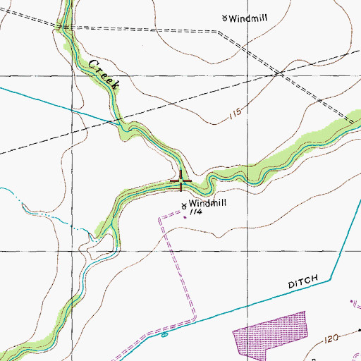 Topographic Map of Lone Tree Creek, TX
