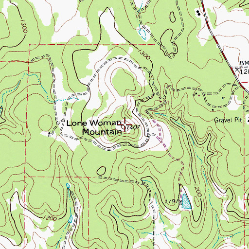 Topographic Map of Lone Woman Mountain, TX