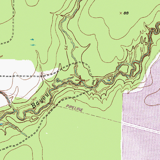 Topographic Map of Long Branch, TX