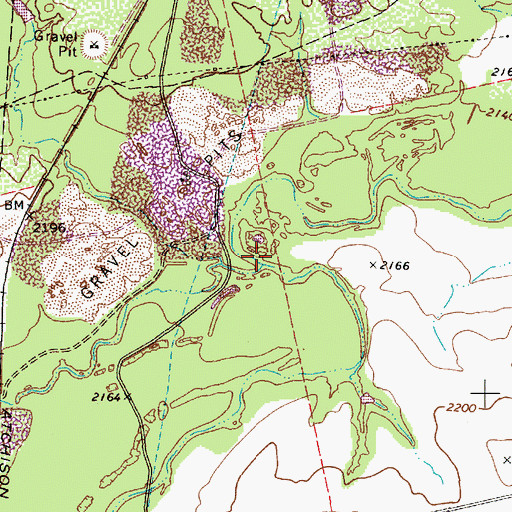 Topographic Map of Long Branch, TX