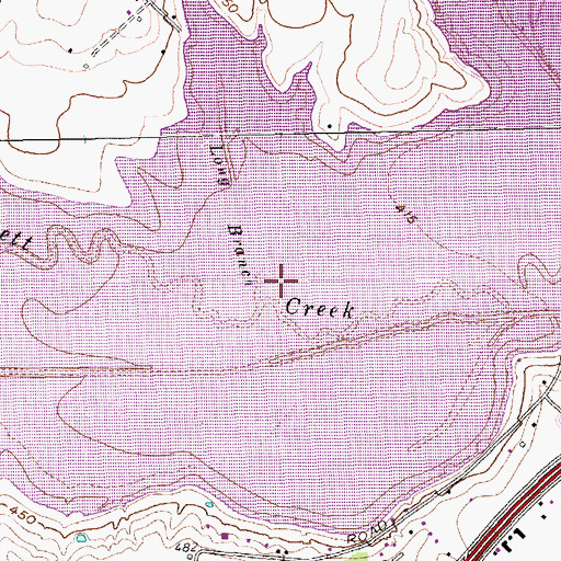 Topographic Map of Long Branch, TX