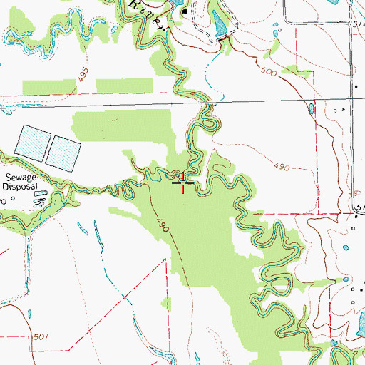 Topographic Map of Long Branch, TX