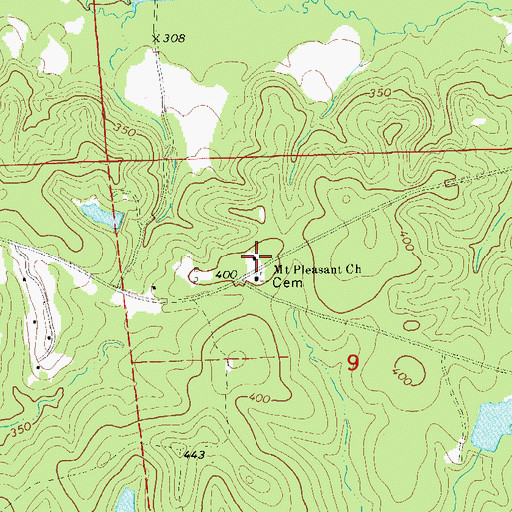 Topographic Map of New Hope School, AL