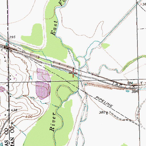 Topographic Map of Long Creek, TX