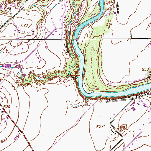 Topographic Map of Long Creek, TX