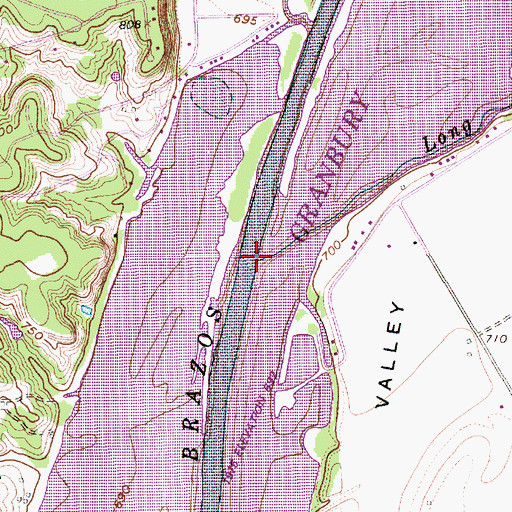 Topographic Map of Long Creek, TX