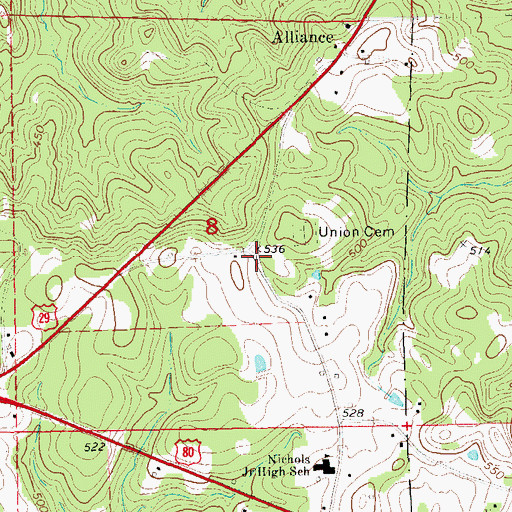 Topographic Map of New Potasi (historical), AL