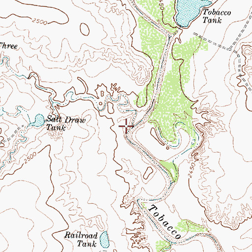Topographic Map of Long Draw, TX