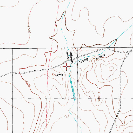 Topographic Map of Long Draw, TX