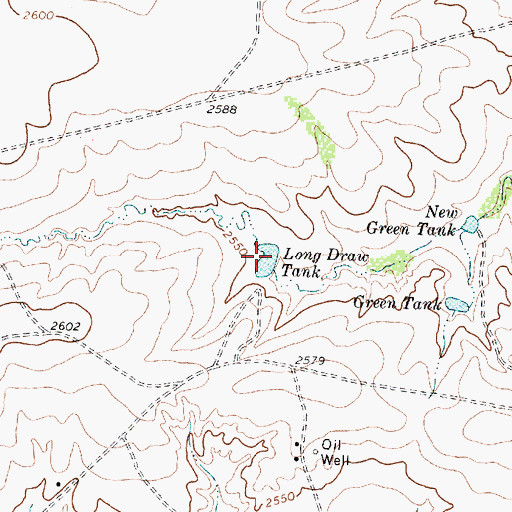Topographic Map of Long Draw Tank, TX