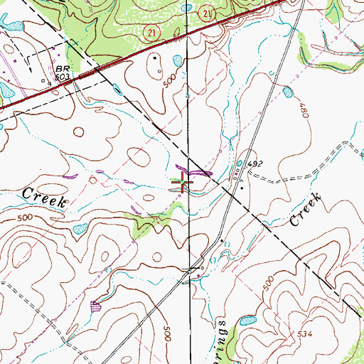 Topographic Map of Long Hollow, TX