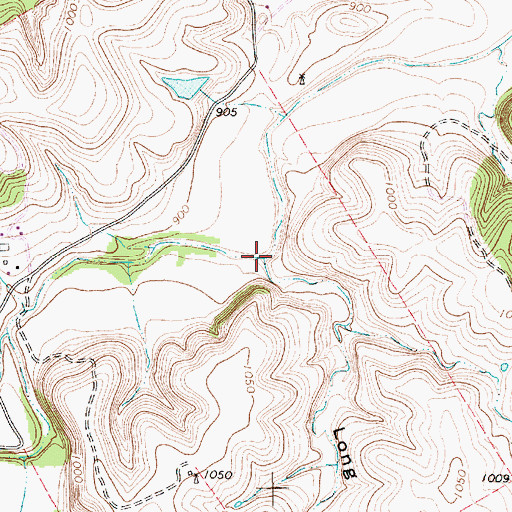 Topographic Map of Long Hollow, TX