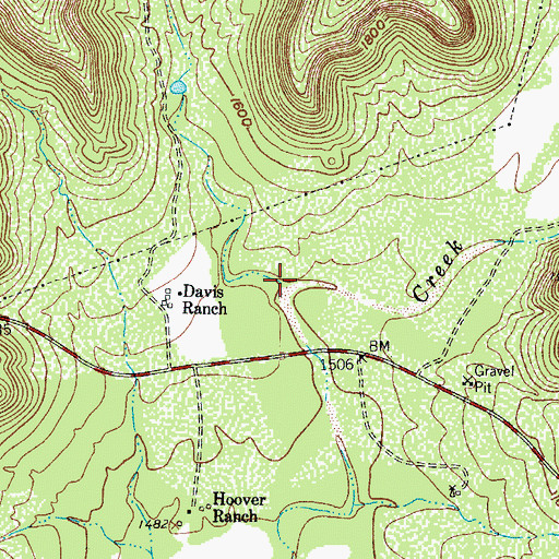 Topographic Map of Long Hollow, TX