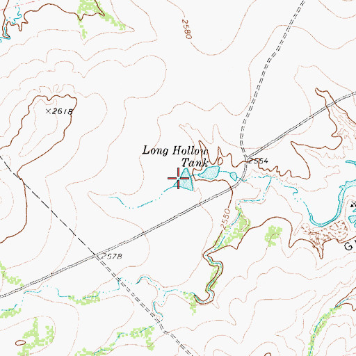 Topographic Map of Long Hollow Tank, TX