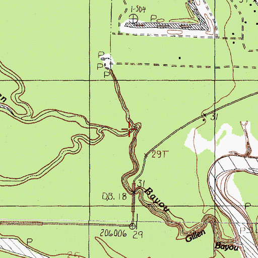 Topographic Map of Long John Creek, TX