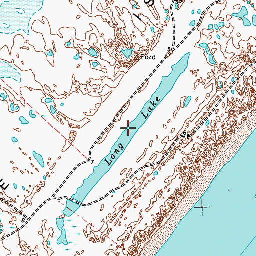 Topographic Map of Long Lake, TX