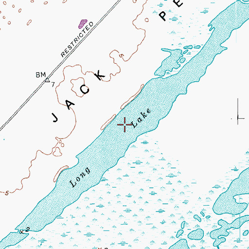 Topographic Map of Long Lake, TX