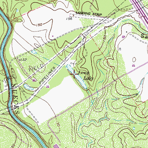 Topographic Map of Long Lake, TX