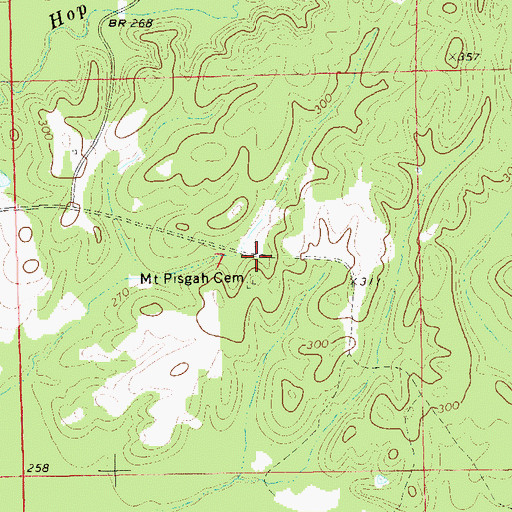 Topographic Map of Pisgah School (historical), AL