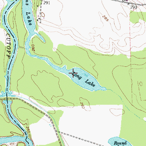 Topographic Map of Long Lake, TX