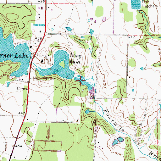 Topographic Map of Long Lake, TX