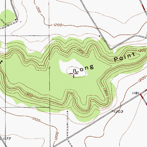 Topographic Map of Long Point, TX