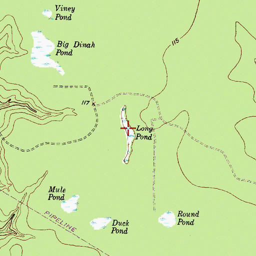 Topographic Map of Long Pond, TX