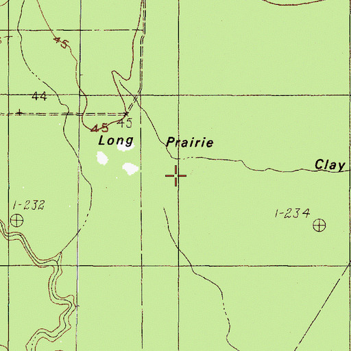 Topographic Map of Long Prairie, TX
