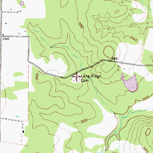 Topographic Map of Long Ridge Cemetery, TX