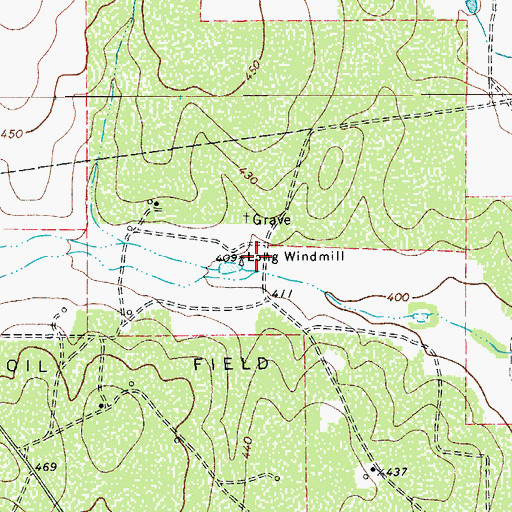 Topographic Map of Long Windmill, TX