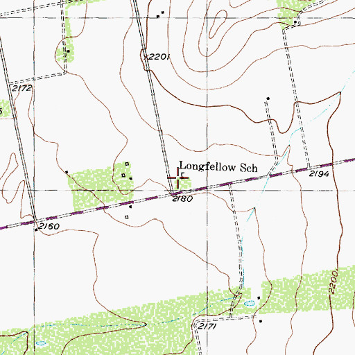 Topographic Map of Longfellow School (historical), TX