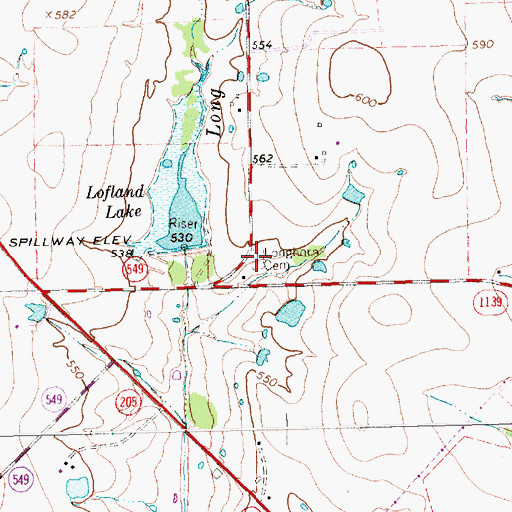 Topographic Map of Longhorn Cemetery, TX