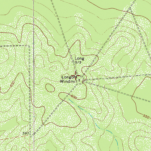 Topographic Map of Longora Windmill, TX