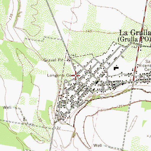 Topographic Map of Longoria Cemetery, TX